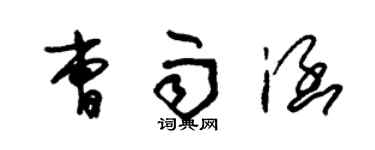 朱錫榮曹雨涵草書個性簽名怎么寫