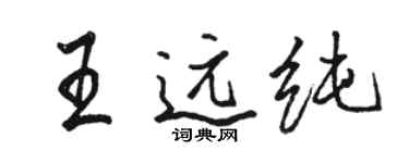 駱恆光王遠純行書個性簽名怎么寫