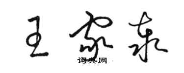 駱恆光王家泰草書個性簽名怎么寫