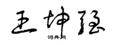 曾慶福王坤強草書個性簽名怎么寫