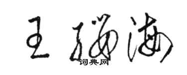 駱恆光王纓海草書個性簽名怎么寫