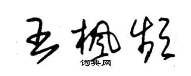 朱錫榮王楓頻草書個性簽名怎么寫