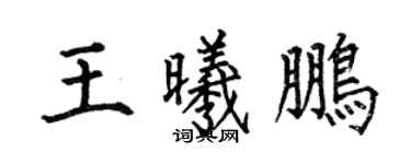 何伯昌王曦鵬楷書個性簽名怎么寫