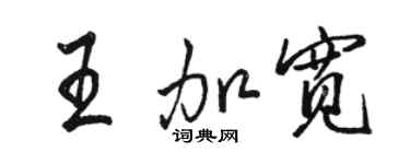 駱恆光王加寬行書個性簽名怎么寫