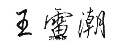 駱恆光王雷潮行書個性簽名怎么寫