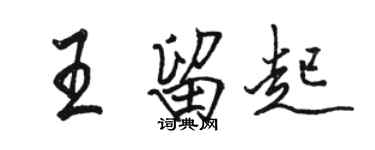 駱恆光王留起行書個性簽名怎么寫