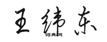 駱恆光王緯東行書個性簽名怎么寫