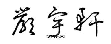 曾慶福嚴宇軒草書個性簽名怎么寫