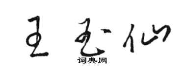 駱恆光王玉仙草書個性簽名怎么寫