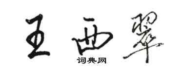 駱恆光王西翠行書個性簽名怎么寫