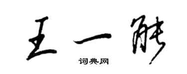 王正良王一能行書個性簽名怎么寫