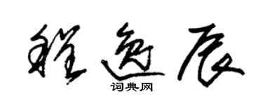 朱錫榮程逸辰草書個性簽名怎么寫