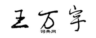 曾慶福王萬宇行書個性簽名怎么寫