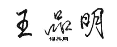 駱恆光王品明行書個性簽名怎么寫