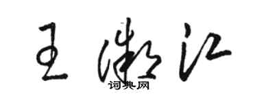 駱恆光王微江草書個性簽名怎么寫