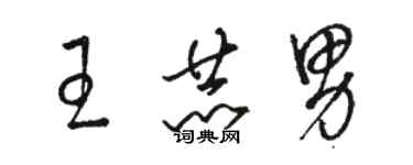 駱恆光王赫男草書個性簽名怎么寫