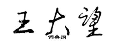 曾慶福王大望行書個性簽名怎么寫