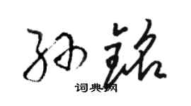 駱恆光孫銘草書個性簽名怎么寫