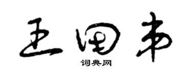 曾慶福王田弟草書個性簽名怎么寫