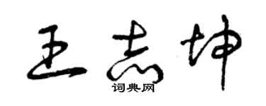 曾慶福王志坤草書個性簽名怎么寫