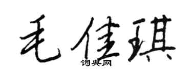 王正良毛佳琪行書個性簽名怎么寫