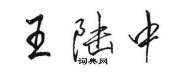 駱恆光王陸中行書個性簽名怎么寫