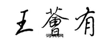 王正良王薈有行書個性簽名怎么寫