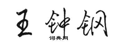 駱恆光王鍾鋼行書個性簽名怎么寫