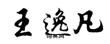 胡問遂王逸凡行書個性簽名怎么寫