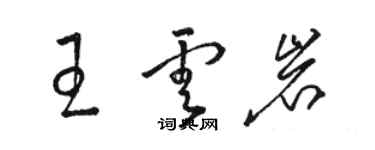 駱恆光王雲岩草書個性簽名怎么寫