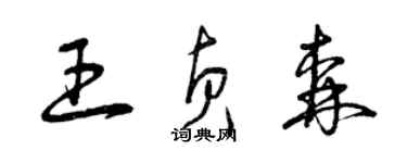 曾慶福王貞森草書個性簽名怎么寫