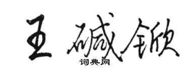 駱恆光王鹼杴行書個性簽名怎么寫