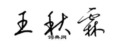 梁錦英王秋霖草書個性簽名怎么寫