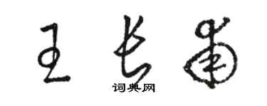 駱恆光王長甫草書個性簽名怎么寫
