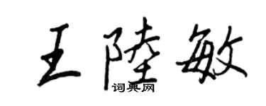 王正良王陸敏行書個性簽名怎么寫