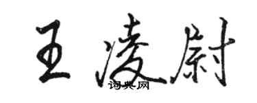 駱恆光王凌尉行書個性簽名怎么寫