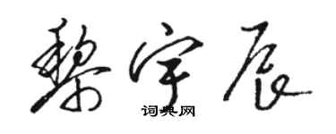 駱恆光黎宇辰草書個性簽名怎么寫