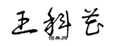 曾慶福王科花草書個性簽名怎么寫