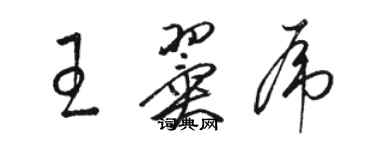 駱恆光王翼虎草書個性簽名怎么寫