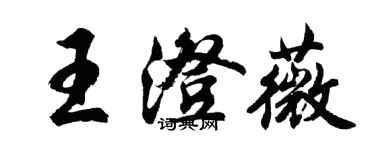 胡問遂王澄薇行書個性簽名怎么寫