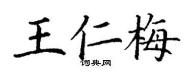 丁謙王仁梅楷書個性簽名怎么寫