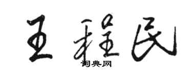 駱恆光王程民行書個性簽名怎么寫