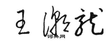 駱恆光王潮龍草書個性簽名怎么寫