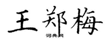 丁謙王鄭梅楷書個性簽名怎么寫