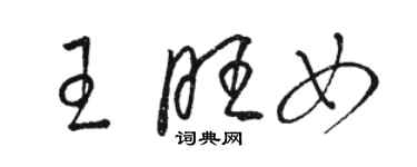 駱恆光王旺女草書個性簽名怎么寫