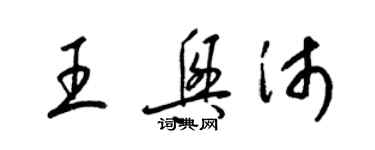 梁錦英王興沛草書個性簽名怎么寫