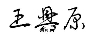 曾慶福王興原草書個性簽名怎么寫