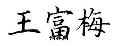 丁謙王富梅楷書個性簽名怎么寫