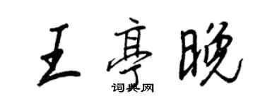 王正良王亭晚行書個性簽名怎么寫