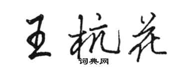 駱恆光王杭花行書個性簽名怎么寫